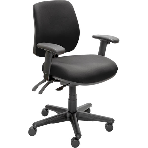 BURO ROMA 3 LEVER MID BACK CHAIR WITH ARMS BLACK