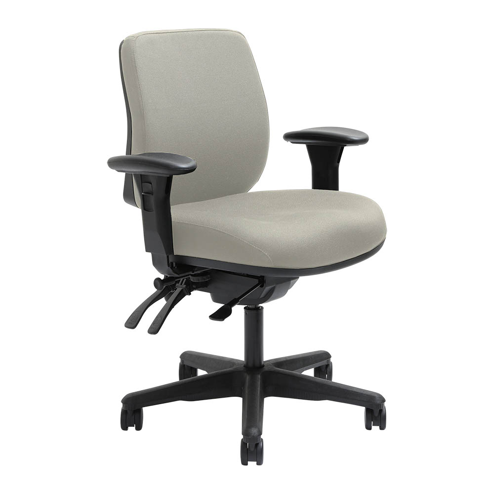 DAL ERGOSELECT SPARK ERGONOMIC CHAIR MEDIUM BACK 3 LEVER SEAT SLIDE BLACK NYLON BASE ADJUSTABLE ARMS SAND