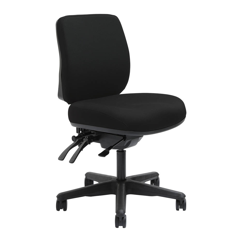 DAL ERGOSELECT SPARK ERGONOMIC CHAIR MEDIUM BACK 3 LEVER SEAT SLIDE BLACK NYLON BASE ONYX