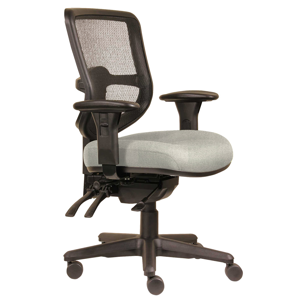 DAL ERGOSELECT SWIFT ERGONOMIC CHAIR MEDIUM MESH BACK 3 LEVER SEAT SLIDE BLACK NYLON BASE ADJUSTABLE ARMS SAND