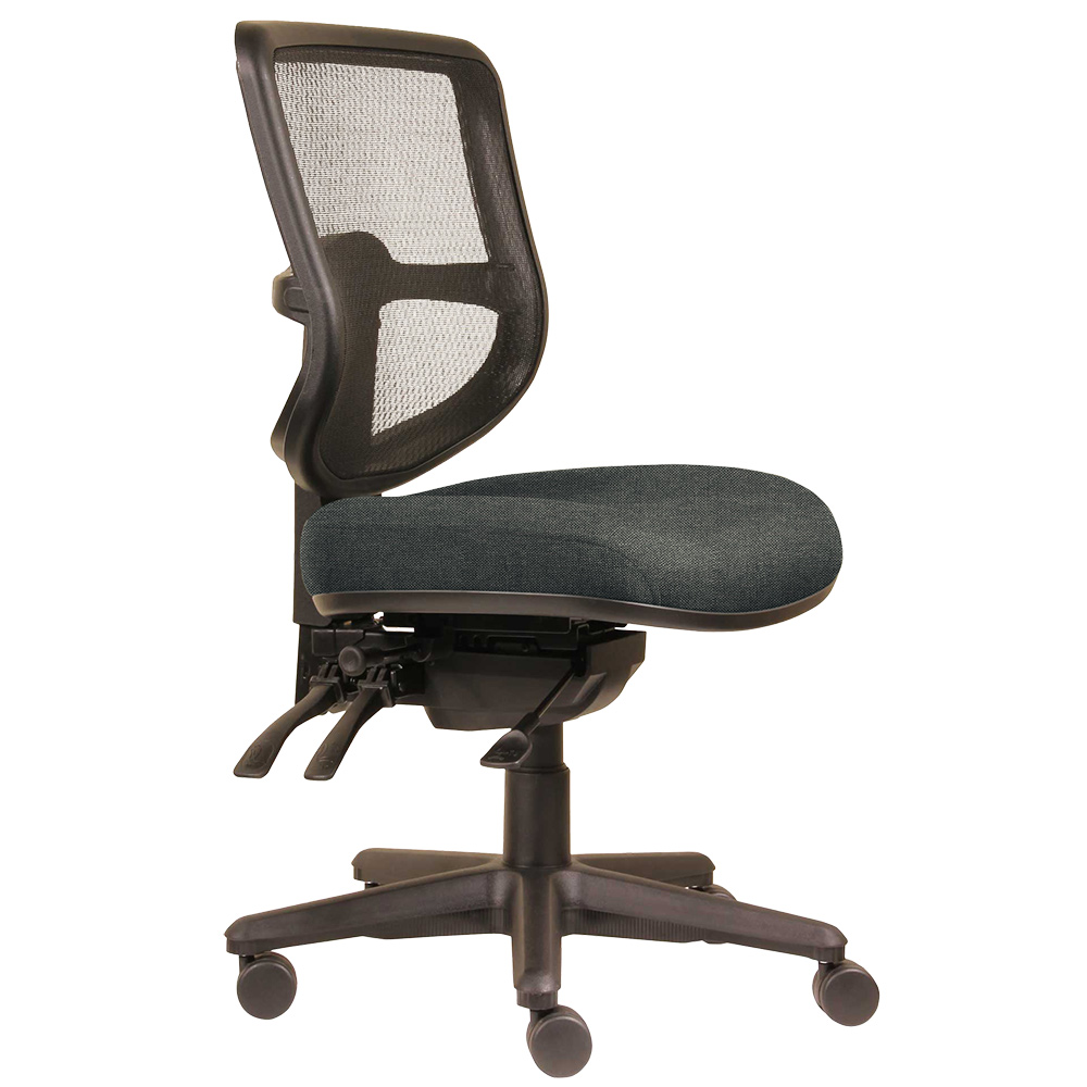 DAL ERGOSELECT SWIFT ERGONOMIC CHAIR MEDIUM MESH BACK 3 LEVER SEAT SLIDE BLACK NYLON BASE SLATE