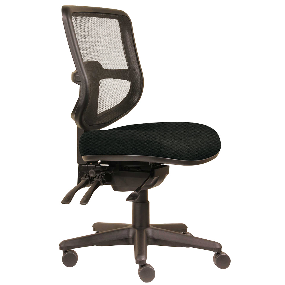 DAL ERGOSELECT SWIFT ERGONOMIC CHAIR MEDIUM MESH BACK 3 LEVER SEAT SLIDE BLACK NYLON BASE ONYX