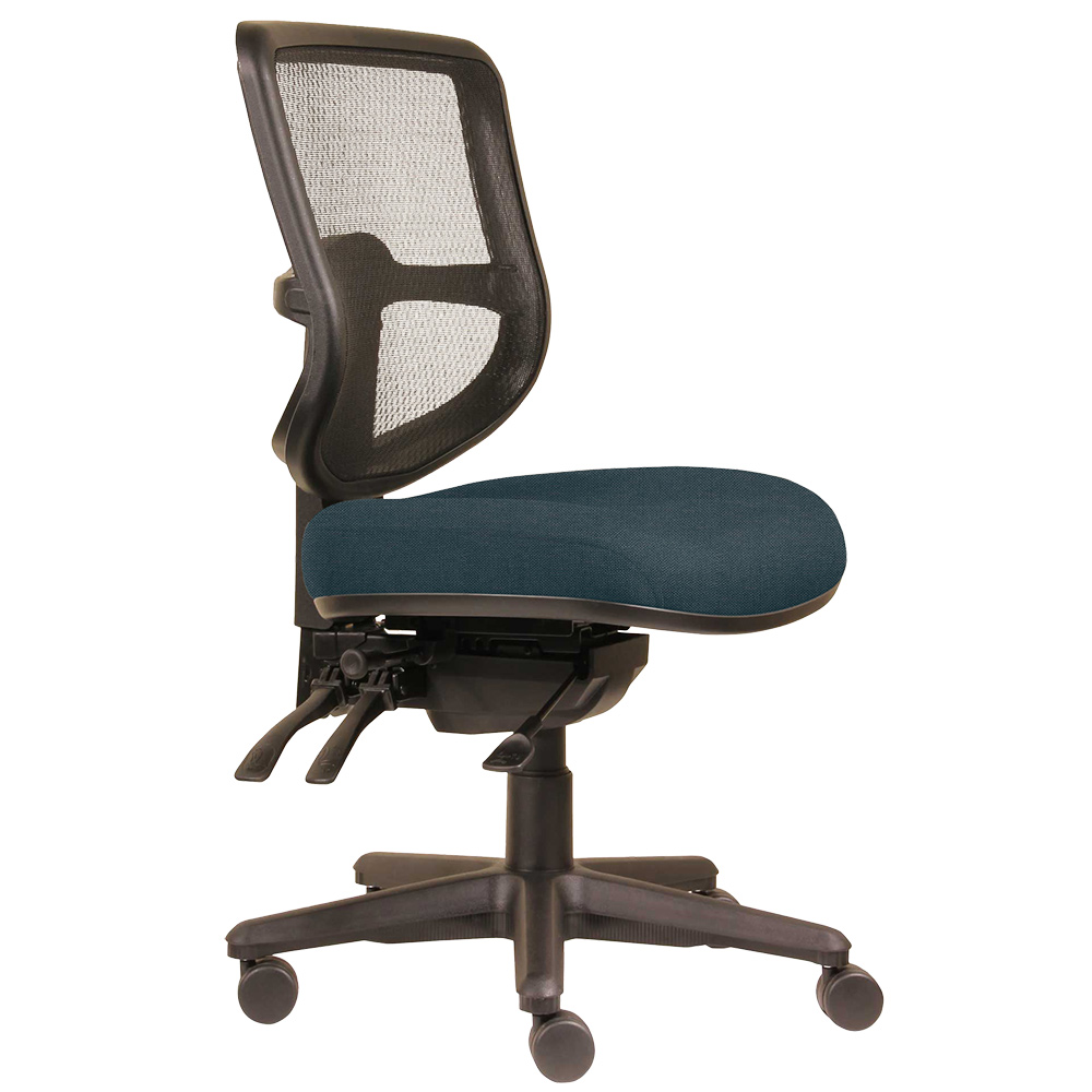 DAL ERGOSELECT SWIFT ERGONOMIC CHAIR MEDIUM MESH BACK 3 LEVER SEAT SLIDE BLACK NYLON BASE DENIM