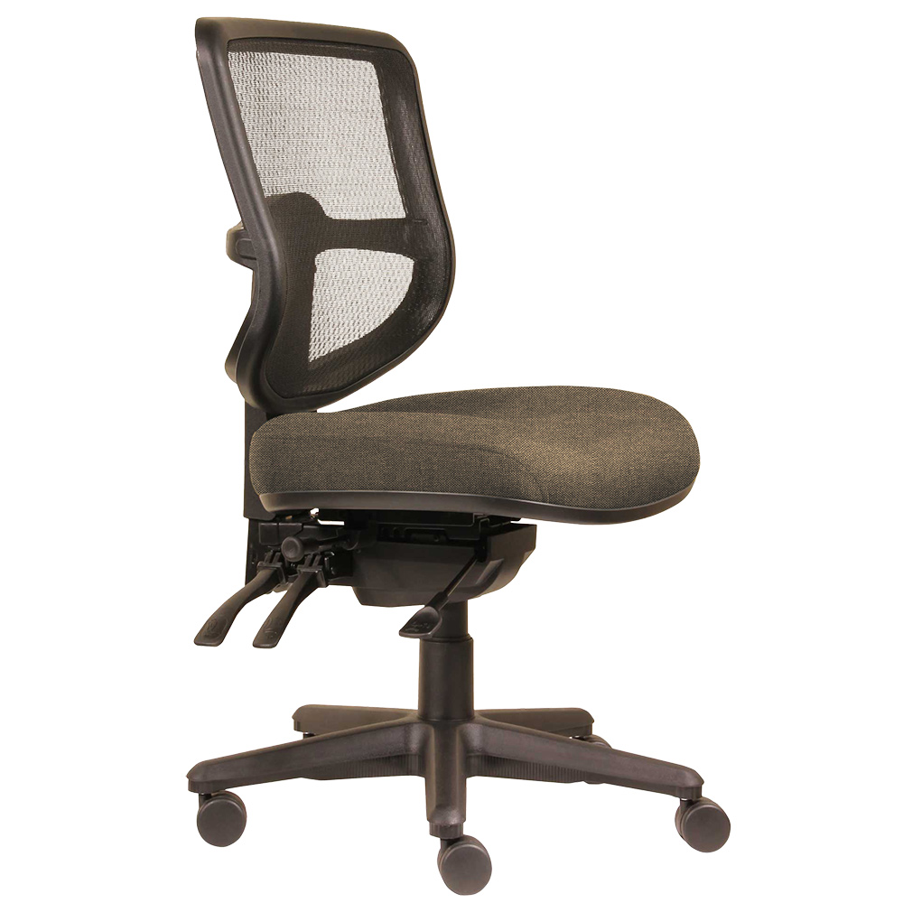 DAL ERGOSELECT SWIFT ERGONOMIC CHAIR MEDIUM MESH BACK 3 LEVER SEAT SLIDE BLACK NYLON BASE CHOCOLATE