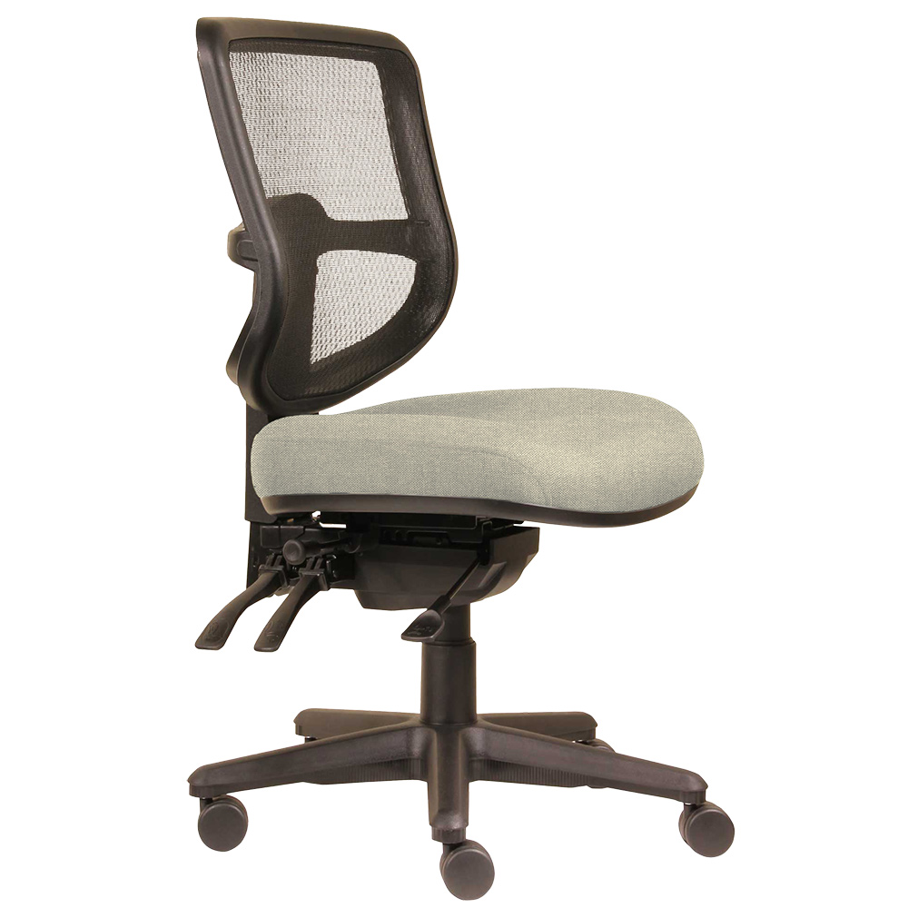 DAL ERGOSELECT SWIFT ERGONOMIC CHAIR MEDIUM MESH BACK 3 LEVER SEAT SLIDE BLACK NYLON BASE DRIFTWOOD