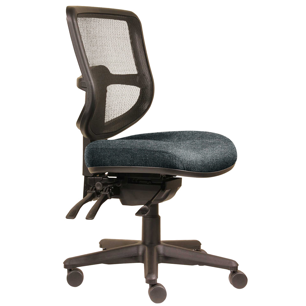 DAL ERGOSELECT SWIFT ERGONOMIC CHAIR MEDIUM MESH BACK 3 LEVER SEAT SLIDE BLACK NYLON BASE NAVY