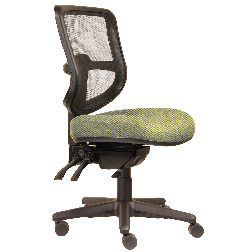DAL ERGOSELECT SWIFT ERGONOMIC CHAIR MEDIUM MESH BACK 3 LEVER SEAT SLIDE BLACK NYLON BASE APPLE