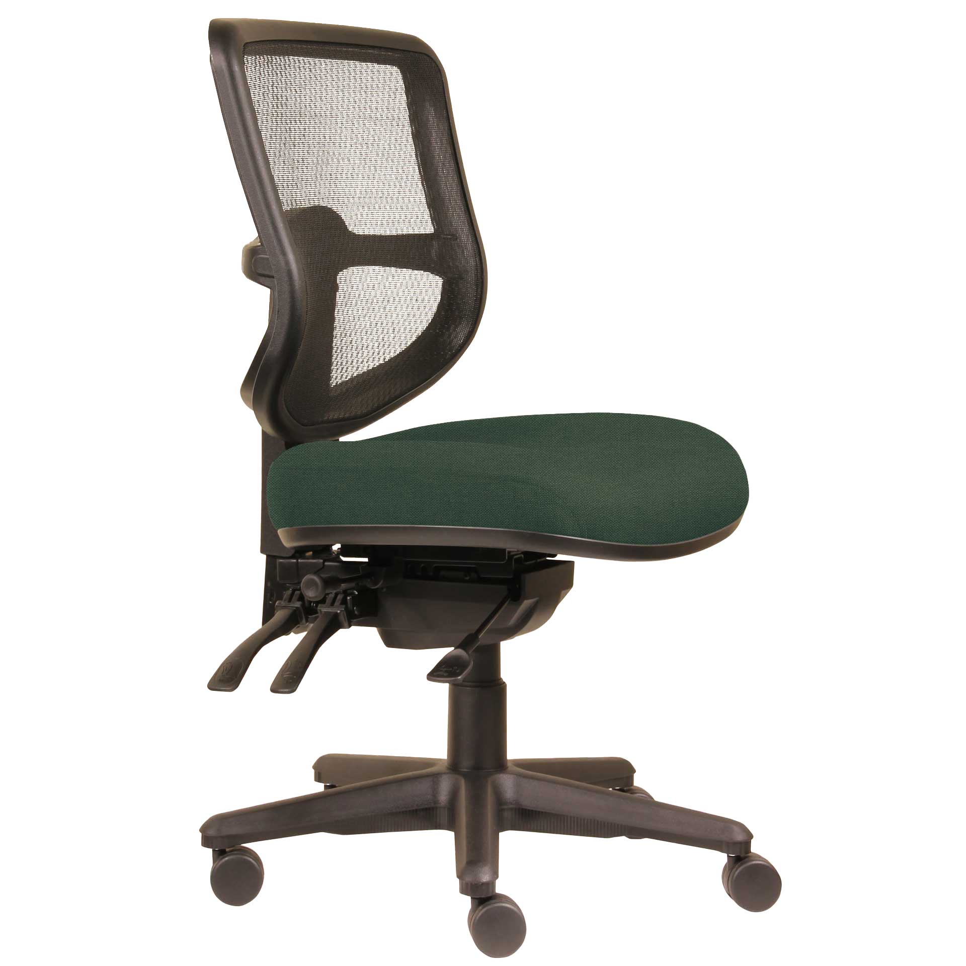 DAL ERGOSELECT SWIFT ERGONOMIC CHAIR MEDIUM MESH BACK 3 LEVER SEAT SLIDE BLACK NYLON BASE FOREST