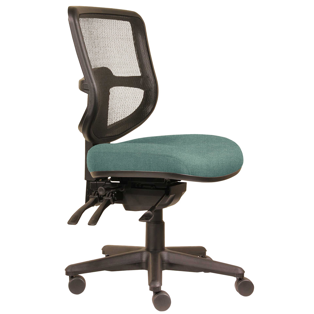 DAL ERGOSELECT SWIFT ERGONOMIC CHAIR MEDIUM MESH BACK 3 LEVER SEAT SLIDE BLACK NYLON BASE TEAL