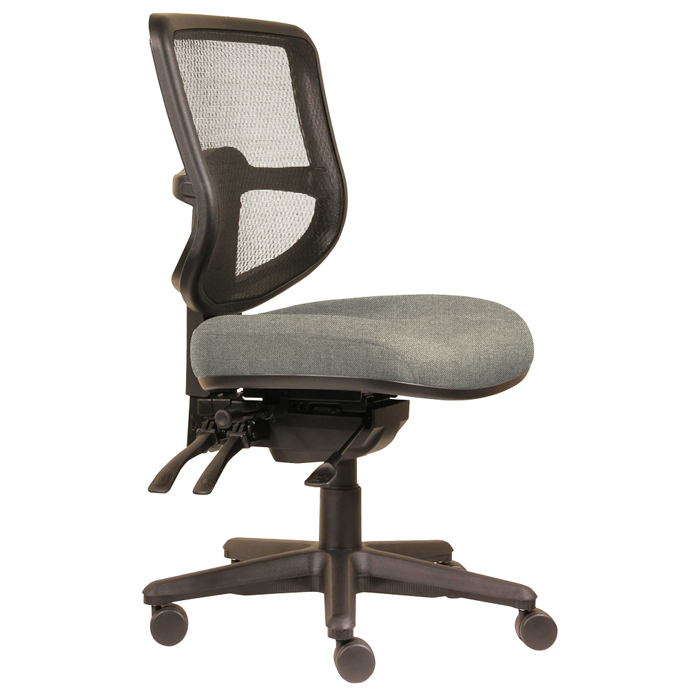 DAL ERGOSELECT SWIFT ERGONOMIC CHAIR MEDIUM MESH BACK 3 LEVER SEAT SLIDE BLACK NYLON BASE MOCHA