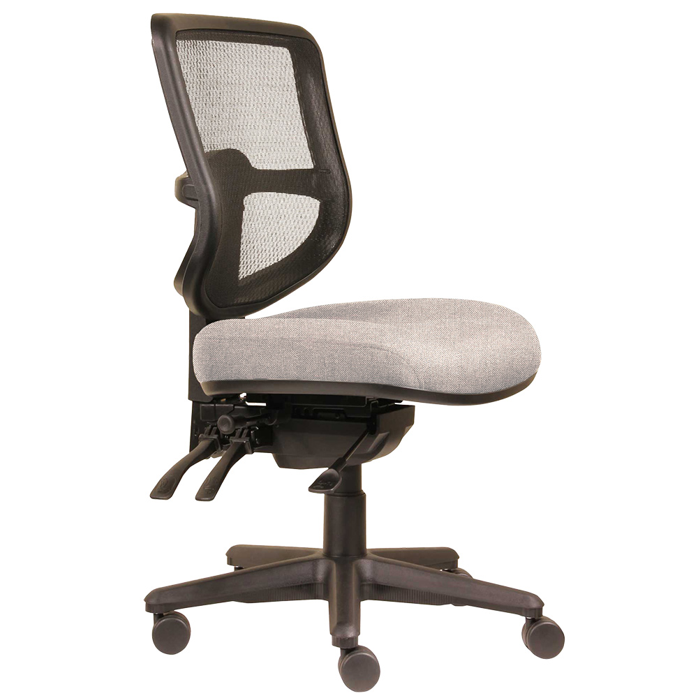 DAL ERGOSELECT SWIFT ERGONOMIC CHAIR MEDIUM MESH BACK 3 LEVER SEAT SLIDE BLACK NYLON BASE PETAL