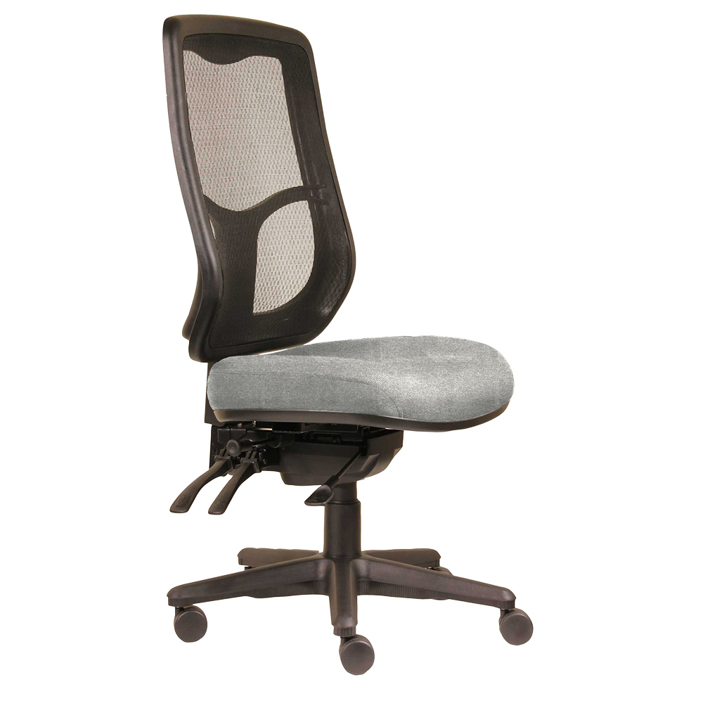 DAL ERGOSELECT SWIFT ERGONOMIC CHAIR HIGH MESH BACK 3 LEVER SEAT SLIDE BLACK NYLON BASE ICE