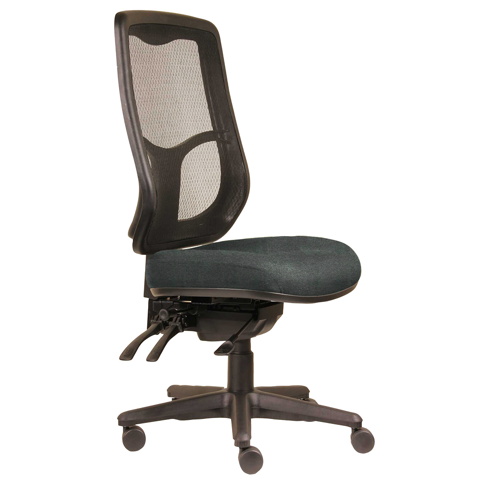 DAL ERGOSELECT SWIFT ERGONOMIC CHAIR HIGH MESH BACK 3 LEVER SEAT SLIDE BLACK NYLON BASE SLATE