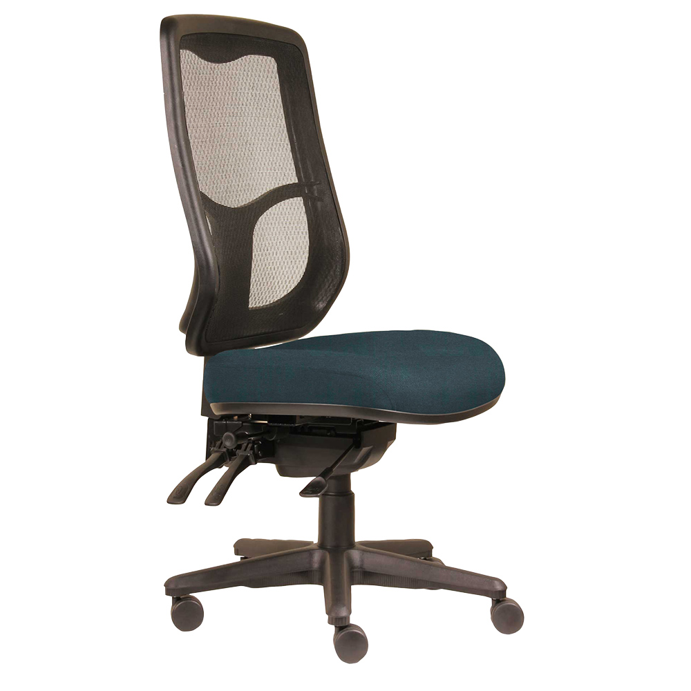 DAL ERGOSELECT SWIFT ERGONOMIC CHAIR HIGH MESH BACK 3 LEVER SEAT SLIDE BLACK NYLON BASE DENIM