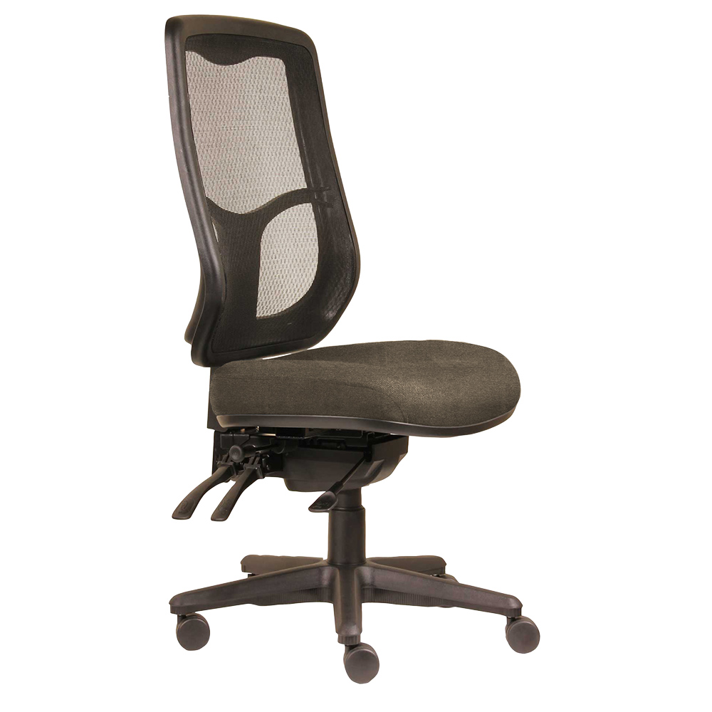 DAL ERGOSELECT SWIFT ERGONOMIC CHAIR HIGH MESH BACK 3 LEVER SEAT SLIDE BLACK NYLON BASE CHOCOLATE