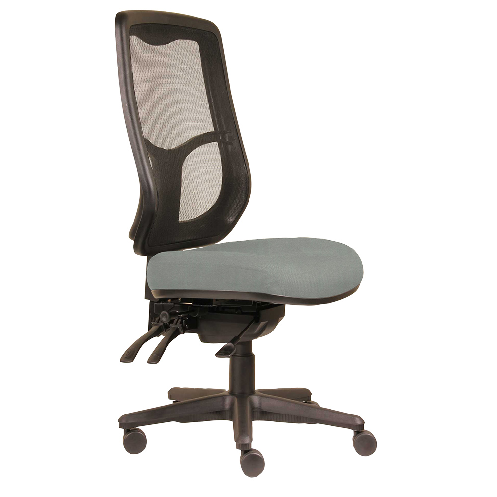 DAL ERGOSELECT SWIFT ERGONOMIC CHAIR HIGH MESH BACK 3 LEVER SEAT SLIDE BLACK NYLON BASE STEEL