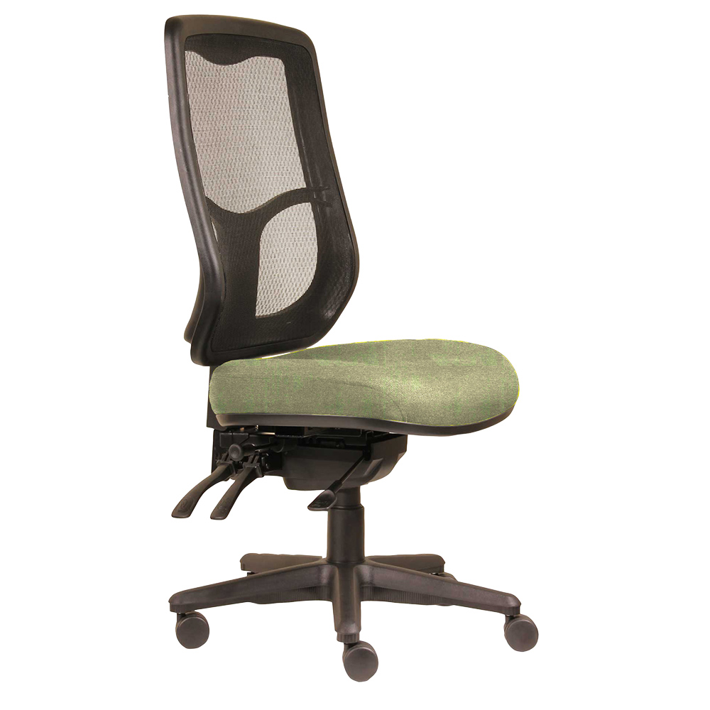 DAL ERGOSELECT SWIFT ERGONOMIC CHAIR HIGH MESH BACK 3 LEVER SEAT SLIDE BLACK NYLON BASE APPLE