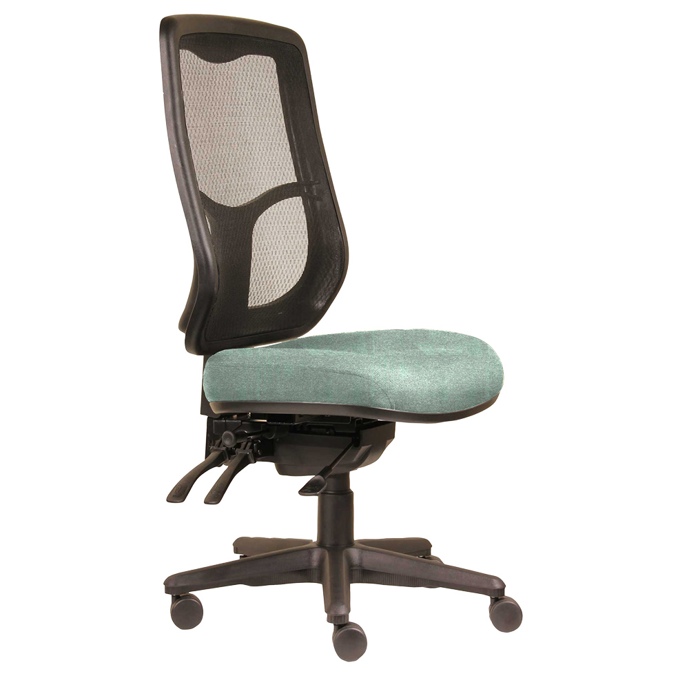 DAL ERGOSELECT SWIFT ERGONOMIC CHAIR HIGH MESH BACK 3 LEVER SEAT SLIDE BLACK NYLON BASE CLOUD