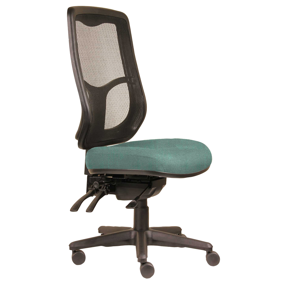 DAL ERGOSELECT SWIFT ERGONOMIC CHAIR HIGH MESH BACK 3 LEVER SEAT SLIDE BLACK NYLON BASE TEAL