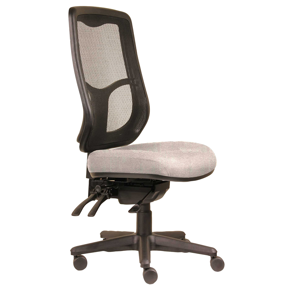 DAL ERGOSELECT SWIFT ERGONOMIC CHAIR HIGH MESH BACK 3 LEVER SEAT SLIDE BLACK NYLON BASE PETAL