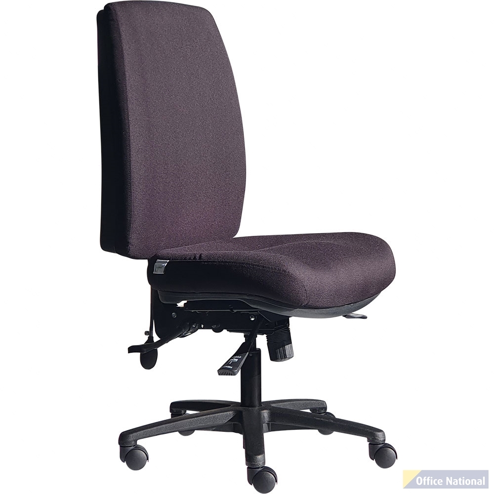 DAL ERGOSELECT STRIDE CHAIR EXTRA HIGH BACK BLACK NYLON BASE NO ARMS LARGE SEAT FABRIC BLACK