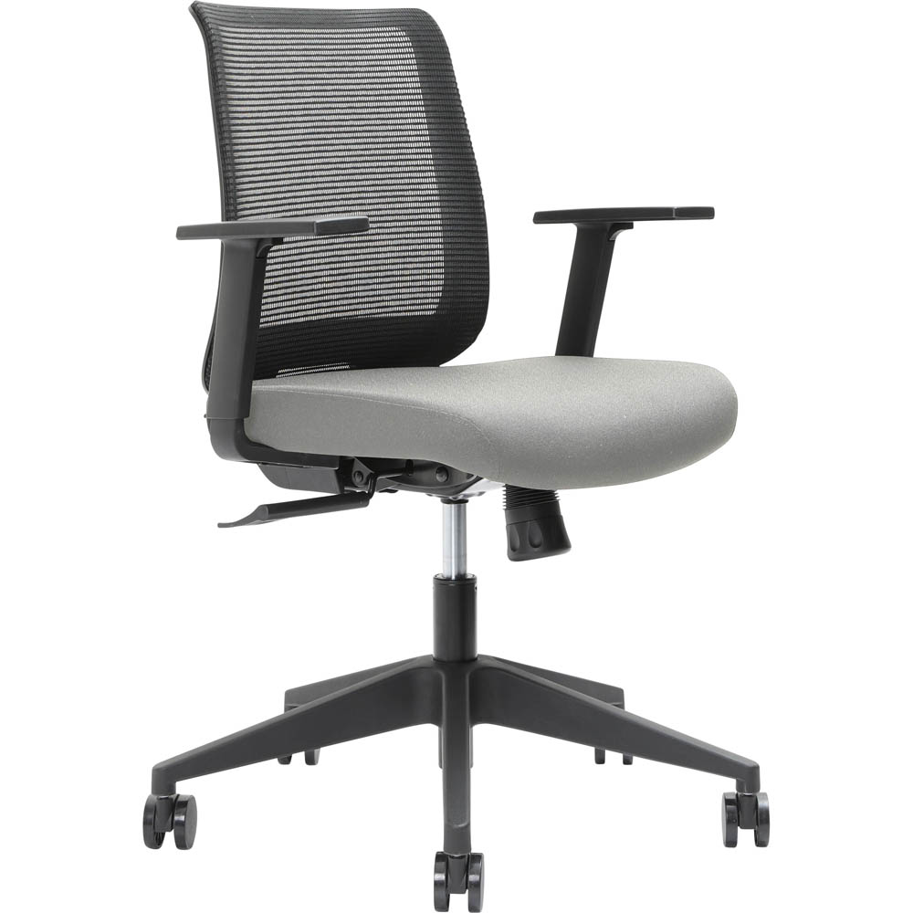 BRINDIS TASK CHAIR LOW MESH BACK NYLON BASE ARMS ICE