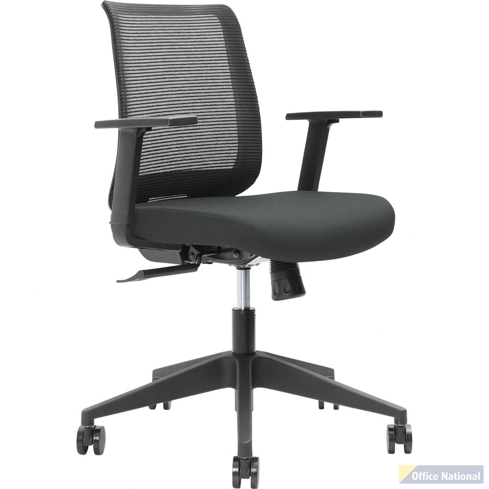 BRINDIS TASK CHAIR LOW MESH BACK NYLON BASE ARMS SLATE