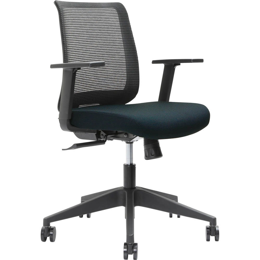 BRINDIS TASK CHAIR LOW MESH BACK NYLON BASE ARMS NAVY