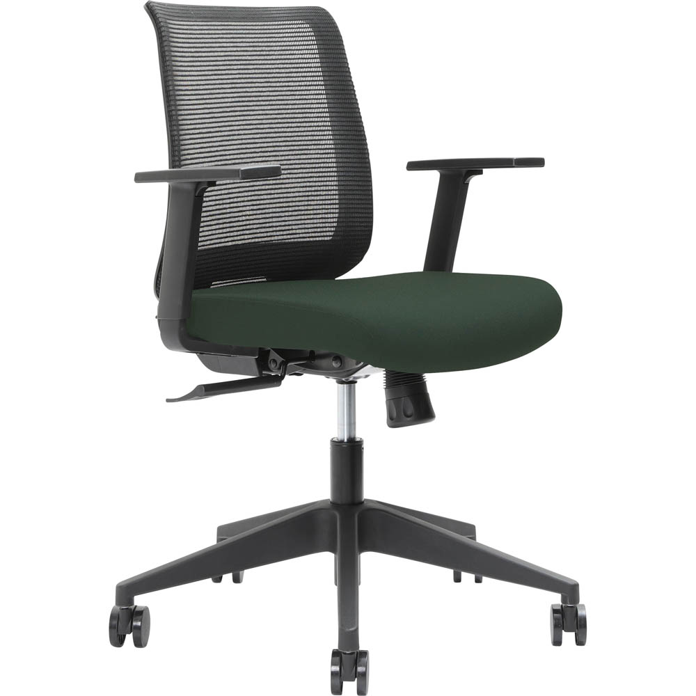 BRINDIS TASK CHAIR LOW MESH BACK NYLON BASE ARMS FOREST