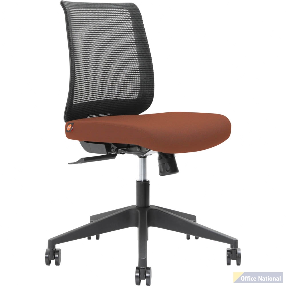 BRINDIS TASK CHAIR LOW MESH BACK NYLON BASE BRICK
