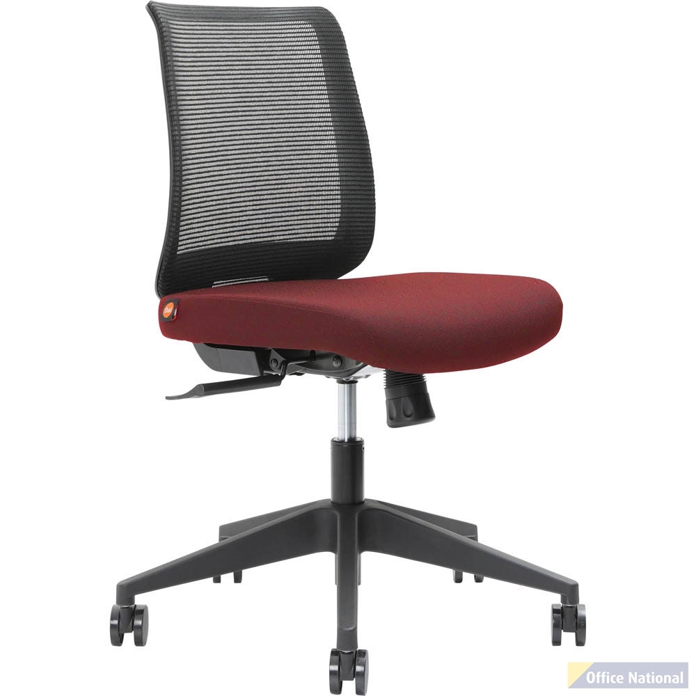 BRINDIS TASK CHAIR LOW MESH BACK NYLON BASE POMEGRANITE