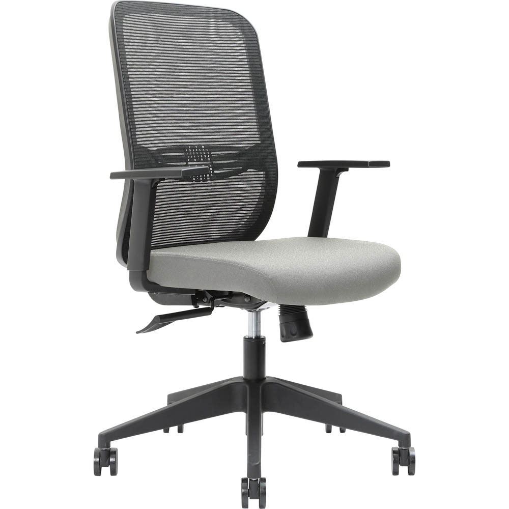 BRINDIS TASK CHAIR HIGH MESH BACK NYLON BASE ARMS ICE
