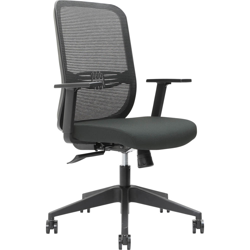 BRINDIS TASK CHAIR HIGH MESH BACK NYLON BASE ARMS SLATE