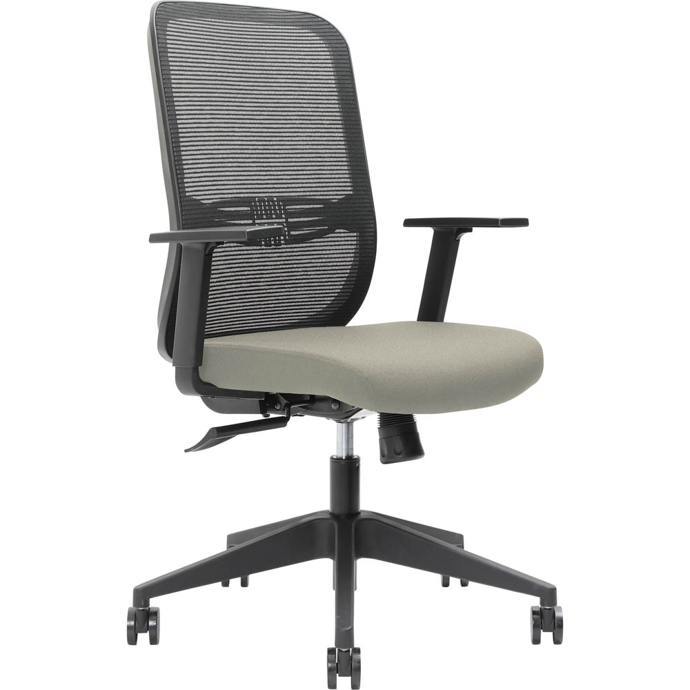 BRINDIS TASK CHAIR HIGH MESH BACK NYLON BASE ARMS DRIFTWOOD