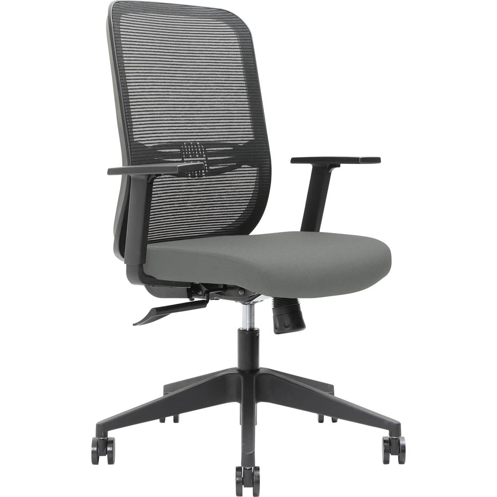 BRINDIS TASK CHAIR HIGH MESH BACK NYLON BASE ARMS STEEL
