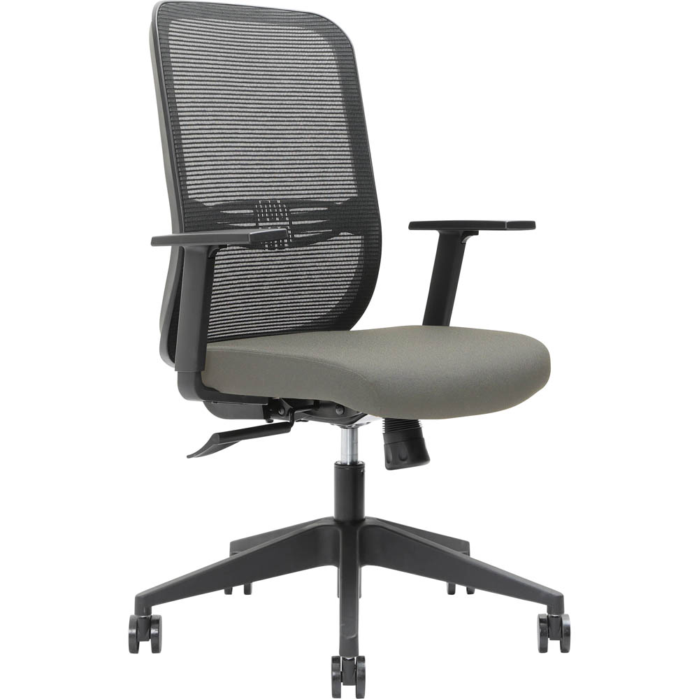 BRINDIS TASK CHAIR HIGH MESH BACK NYLON BASE ARMS MOCHA