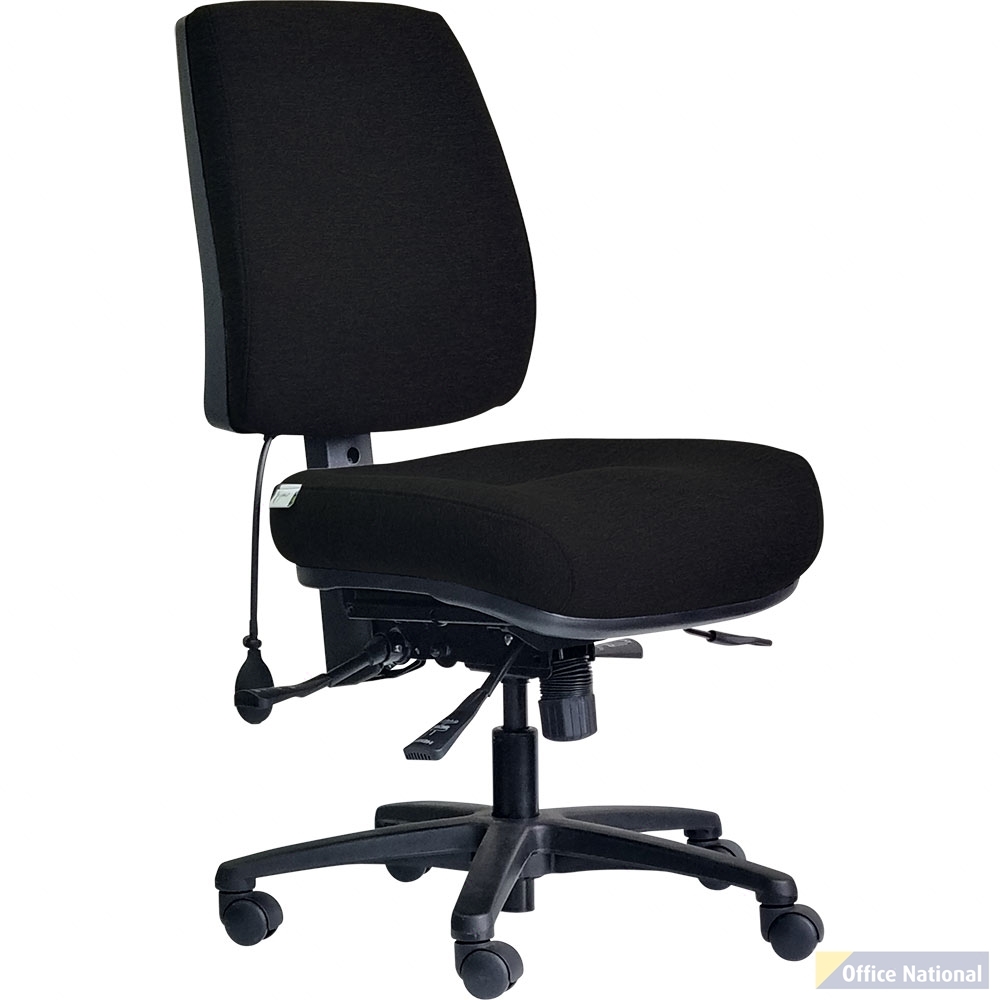 DAL ERGOSELECT STRIDE CHAIR LOW BACK BLACK NYLON BASE NO ARMS SMALL SEAT FABRIC BLACK