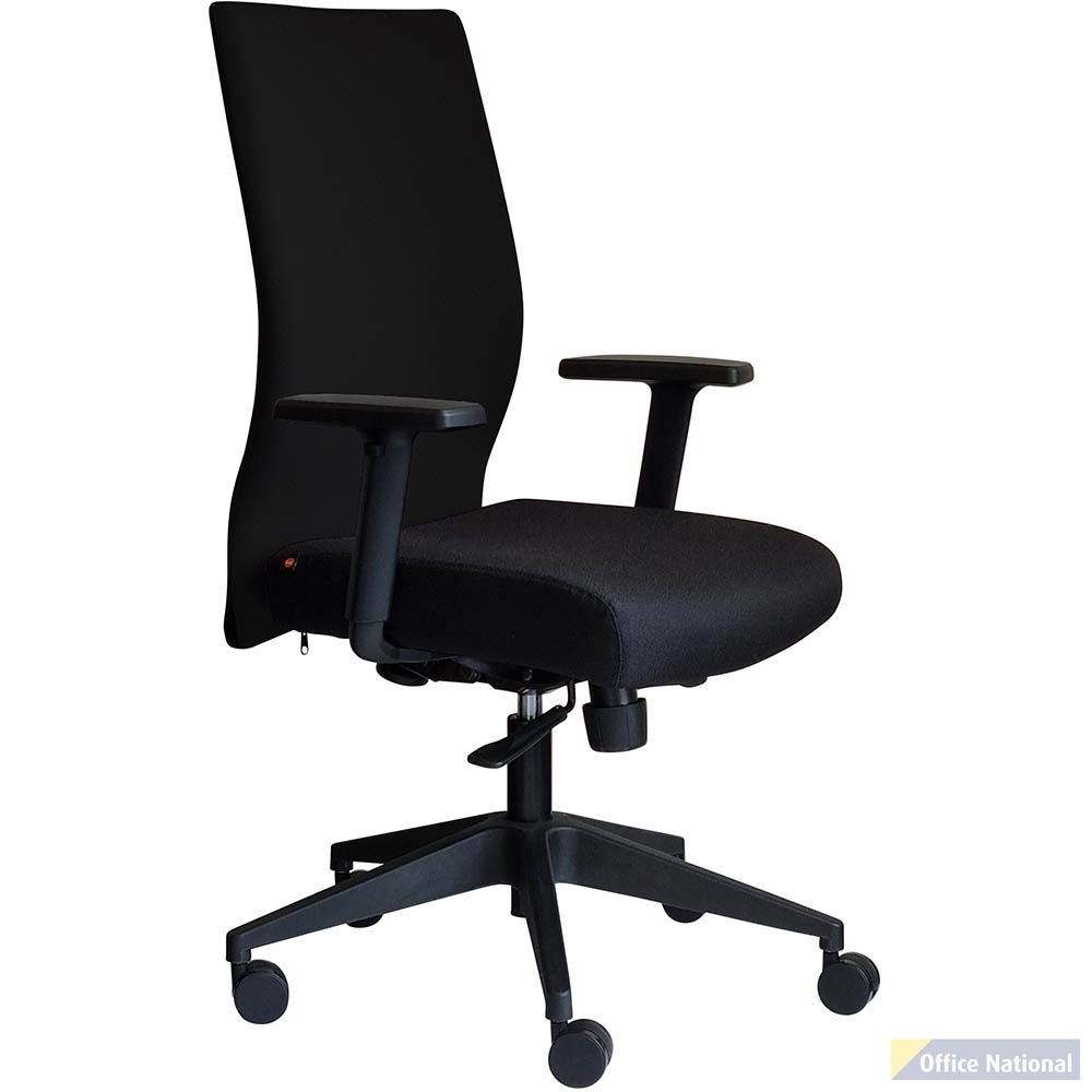 OLTA HIGH MESH BACK CHAIR WITH ARMS BASE AND COVER BLACK