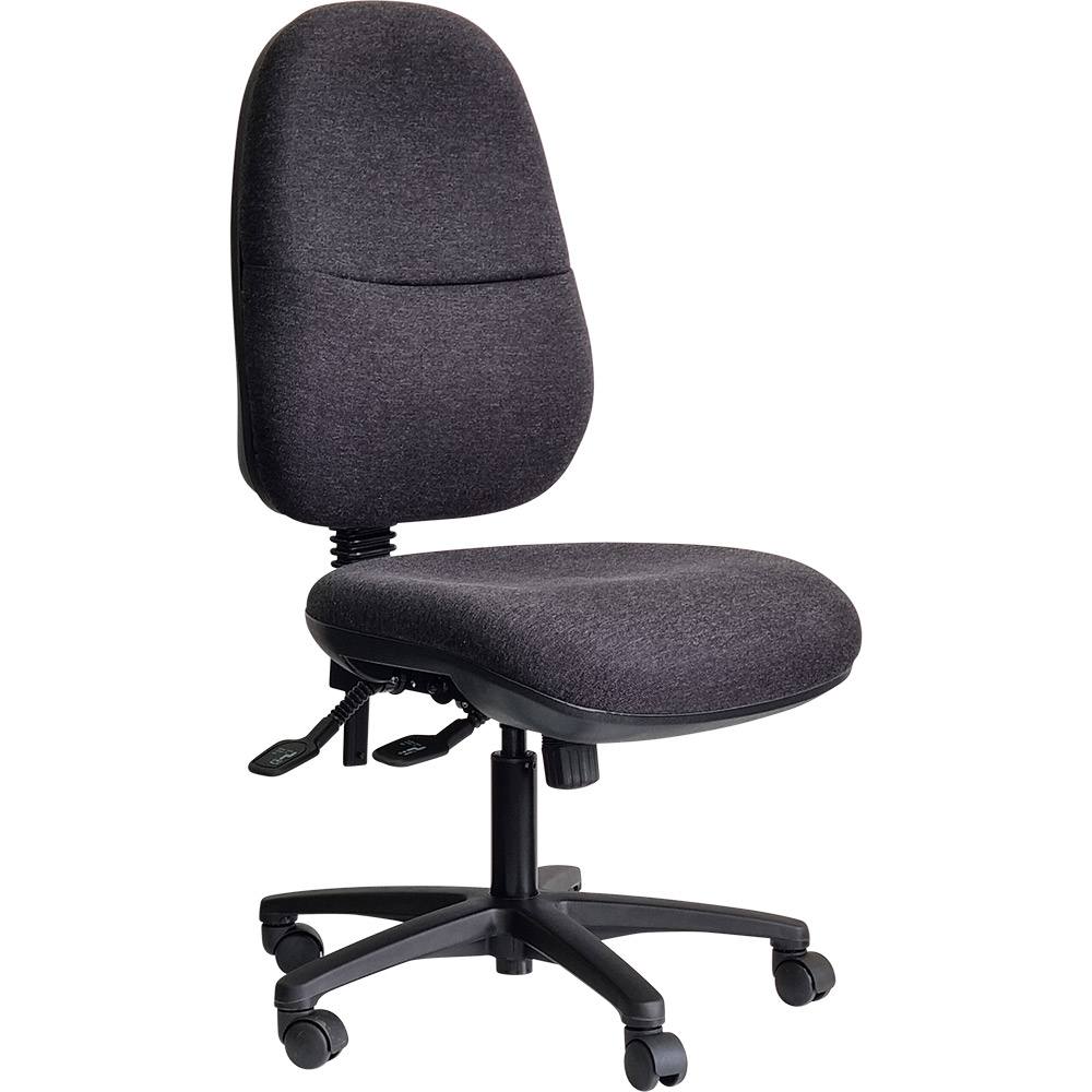 DAL ERGO BC TASK CHAIR HIGH BACK 3-LEVER BLACK NYLON BASE GRAVITY FABRIC ONYX