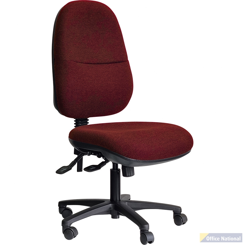 DAL ERGO BC TASK CHAIR HIGH BACK 3-LEVER BLACK NYLON BASE GRAVITY FABRIC SCARLET