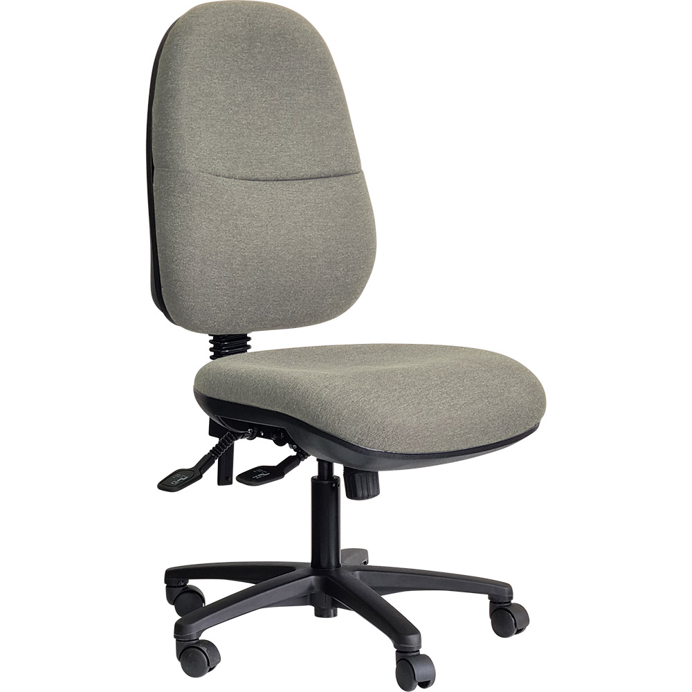 DAL ERGO BC TASK CHAIR HIGH BACK 3-LEVER BLACK NYLON BASE GRAVITY FABRIC MOCHA