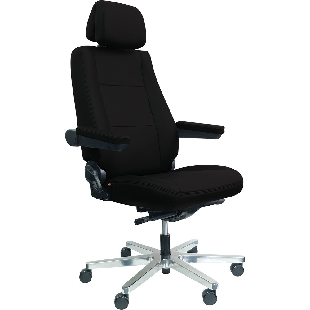 DAL HD CONTROLMASTER COMFORTLINE 180 CHAIR ADJUSTABLE ARMS AND HEADREST ALUMINIUM BASE FABRIC BLACK