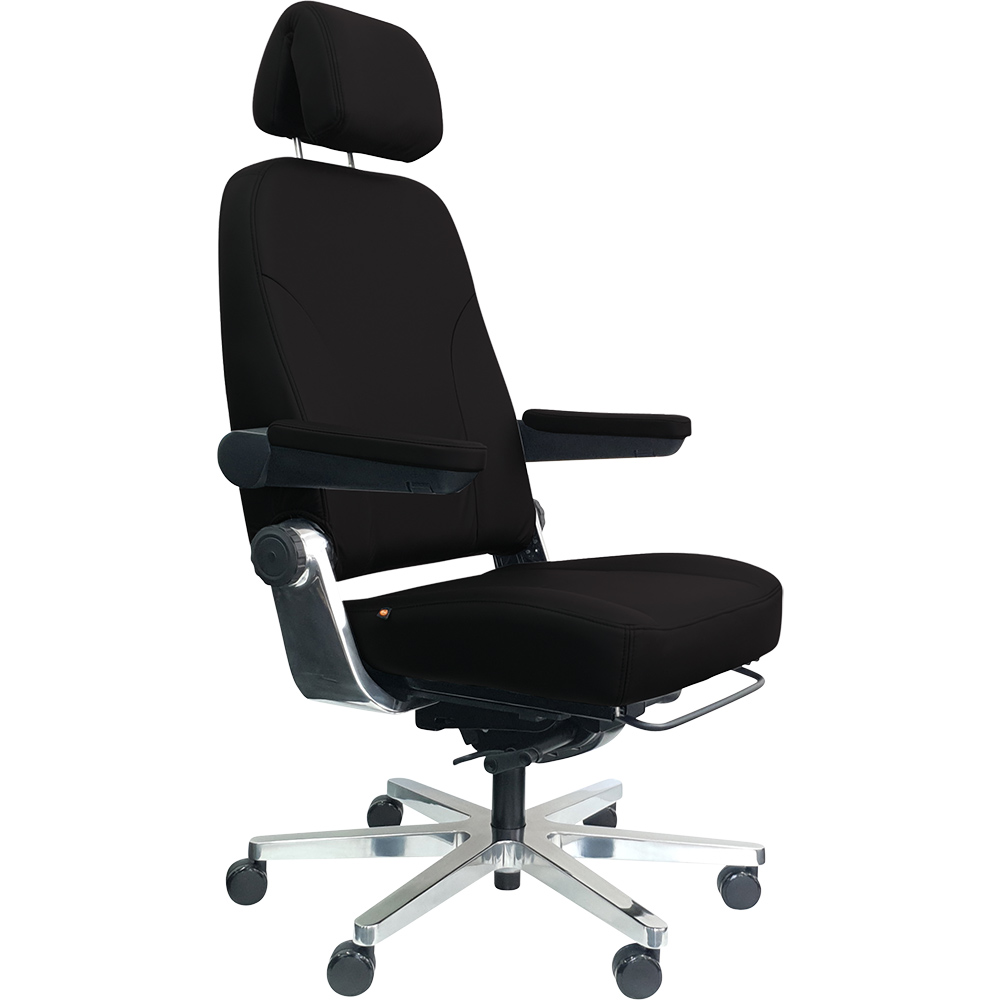 DAL HD CONTROLMASTER ELITE 180 CHAIR SEAT SLIDE ADJUSTABLE ARMS AND HEADREST ALUMINIUM BASE FABRIC BLACK