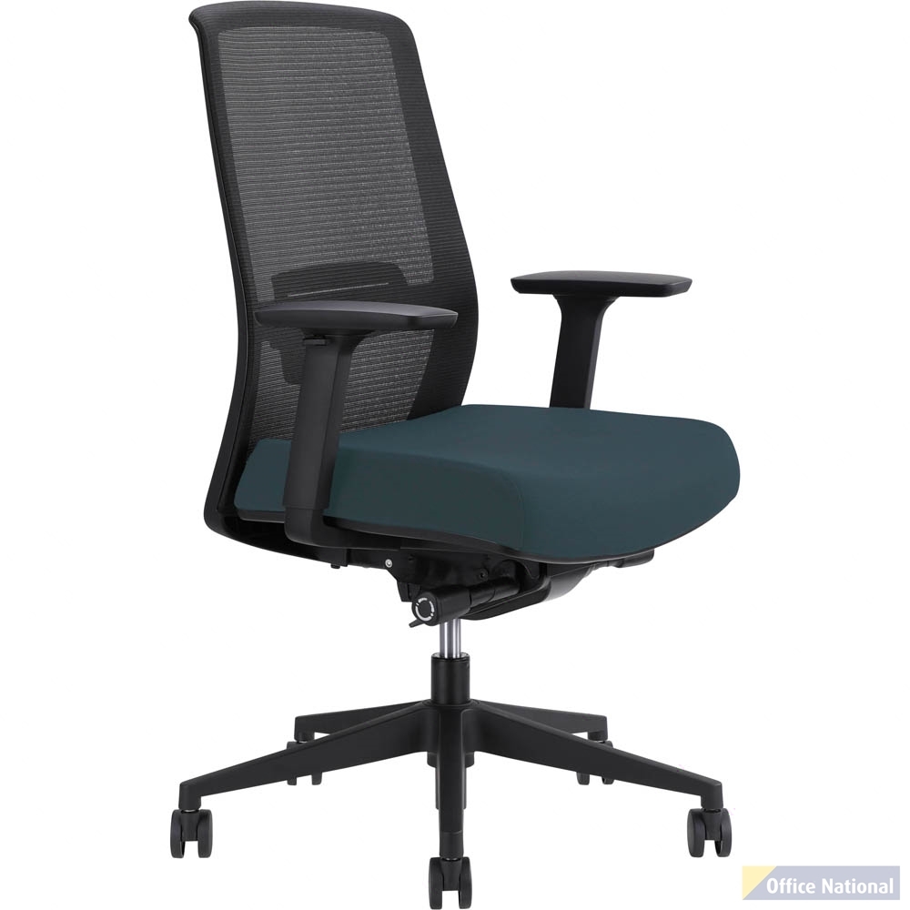 JIRRA SIDE CONTROL SYNCHRO HIGH MESH BACK ARMS BLACK BACK DENIM SEAT
