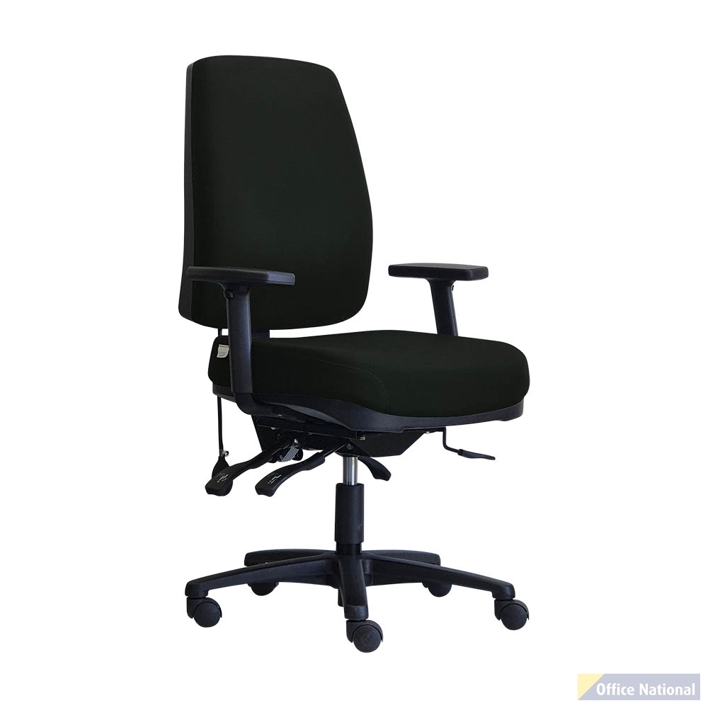 DAL BPLUS HIGH BACK CHAIR LARGE GELTEQ G2SEAT WITH ARMS WARWICK GRAVITY ONYX