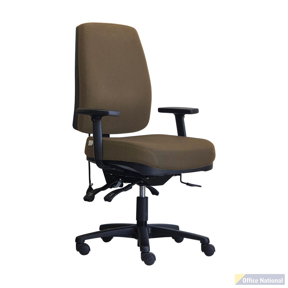 DAL BPLUS HIGH BACK CHAIR LARGE GELTEQ G2SEAT WITH ARMS WARWICK GRAVITY CHOCOLATE