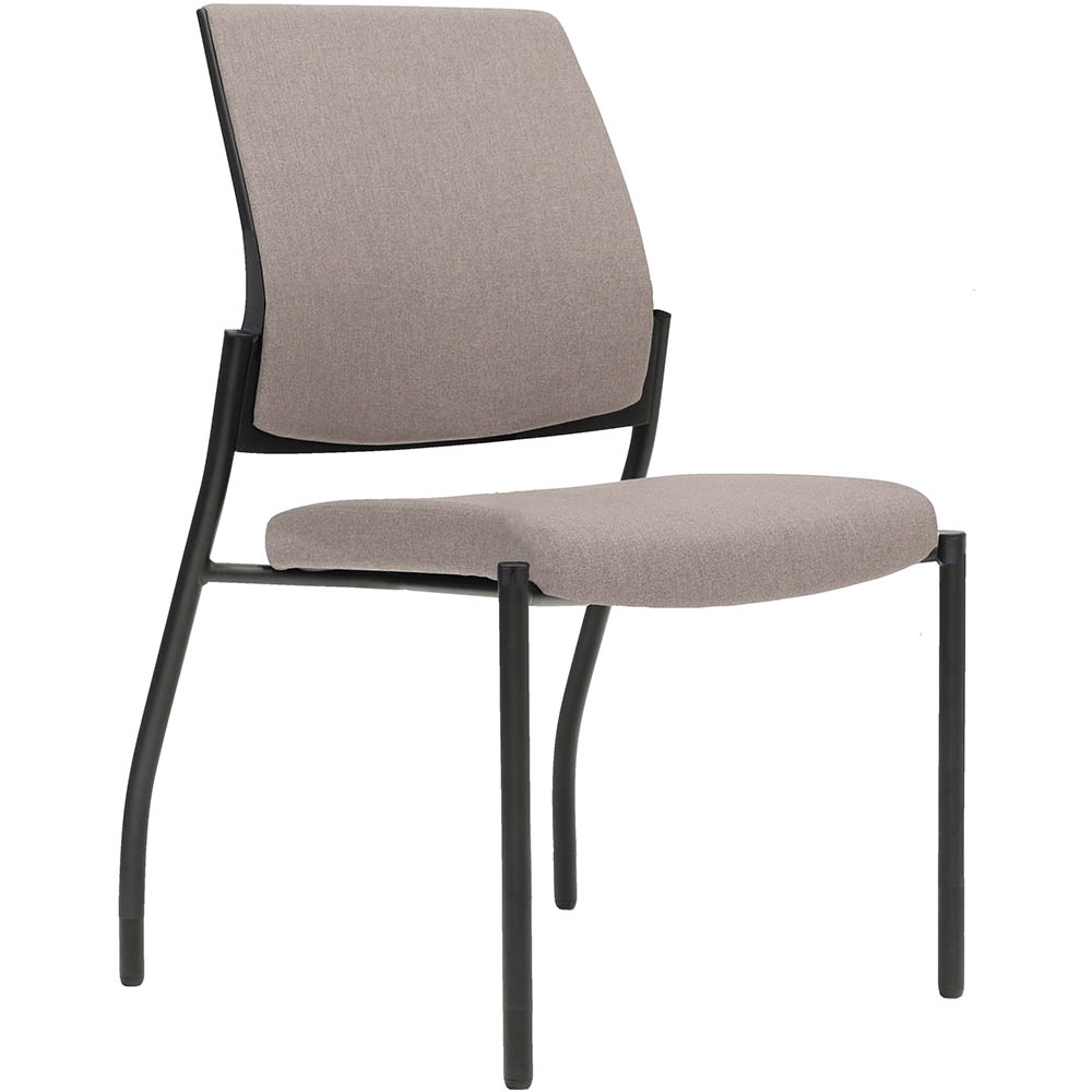 URBIN 4 LEG CHAIR GLIDES BLACK FRAME PETAL SEAT AND INNER BACK