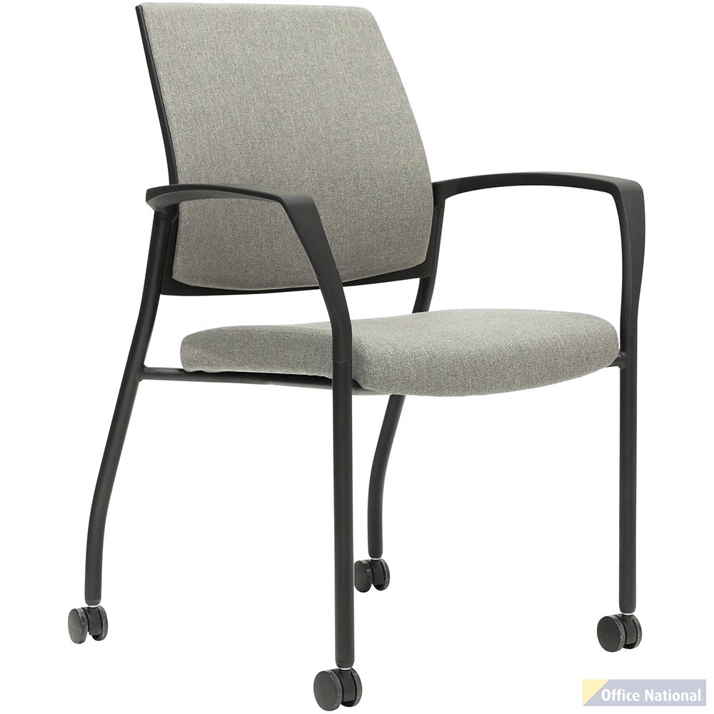 URBIN 4 LEG ARMCHAIR CASTORS BLACK FRAME ICE SEAT AND INNER BACK