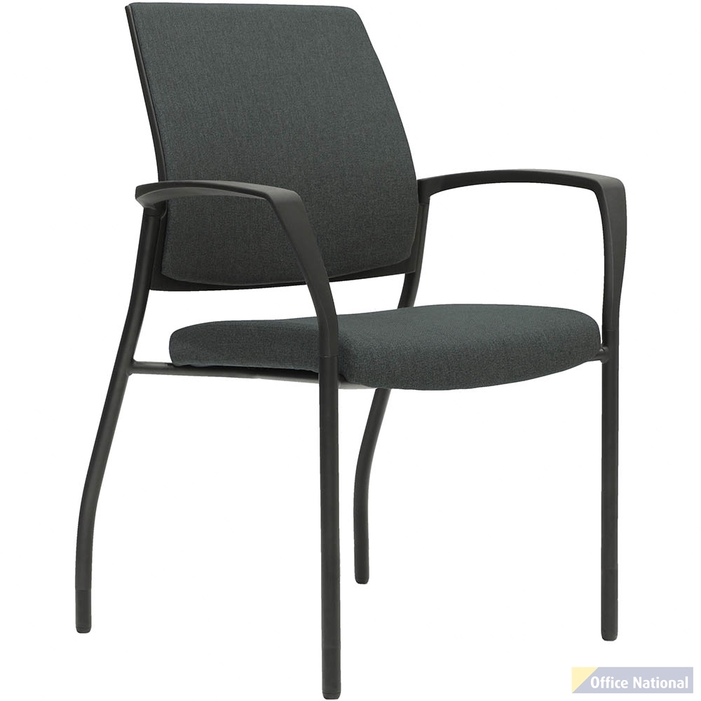 URBIN 4 LEG ARMCHAIR GLIDES BLACK FRAME SLATE SEAT AND INNER BACK