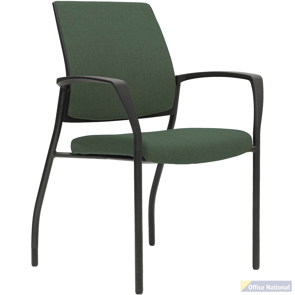URBIN 4 LEG ARMCHAIR GLIDES BLACK FRAME FOREST SEAT AND INNER BACK